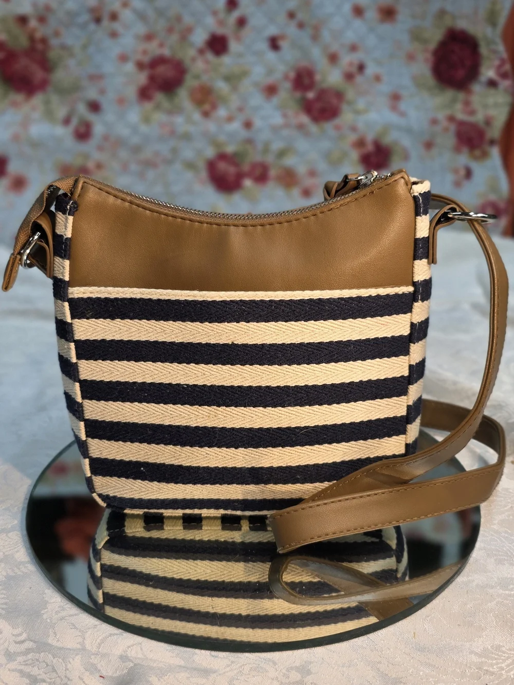 Striped nautical crossbody purse